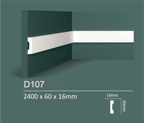 Dubai Decor D107 fali díszléc/szegélyléc 2400 x 60 x 16 mm