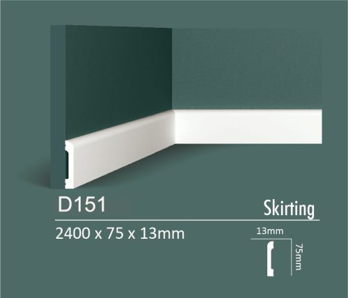Dubai Decor D151 fali díszléc/szegélyléc 2400 x 75 x 13 mm
